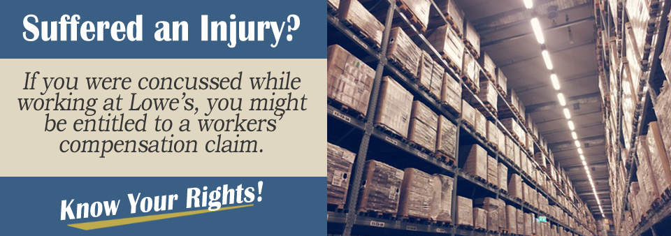 Can I get workers' compensation if I was concussed at Lowe's?